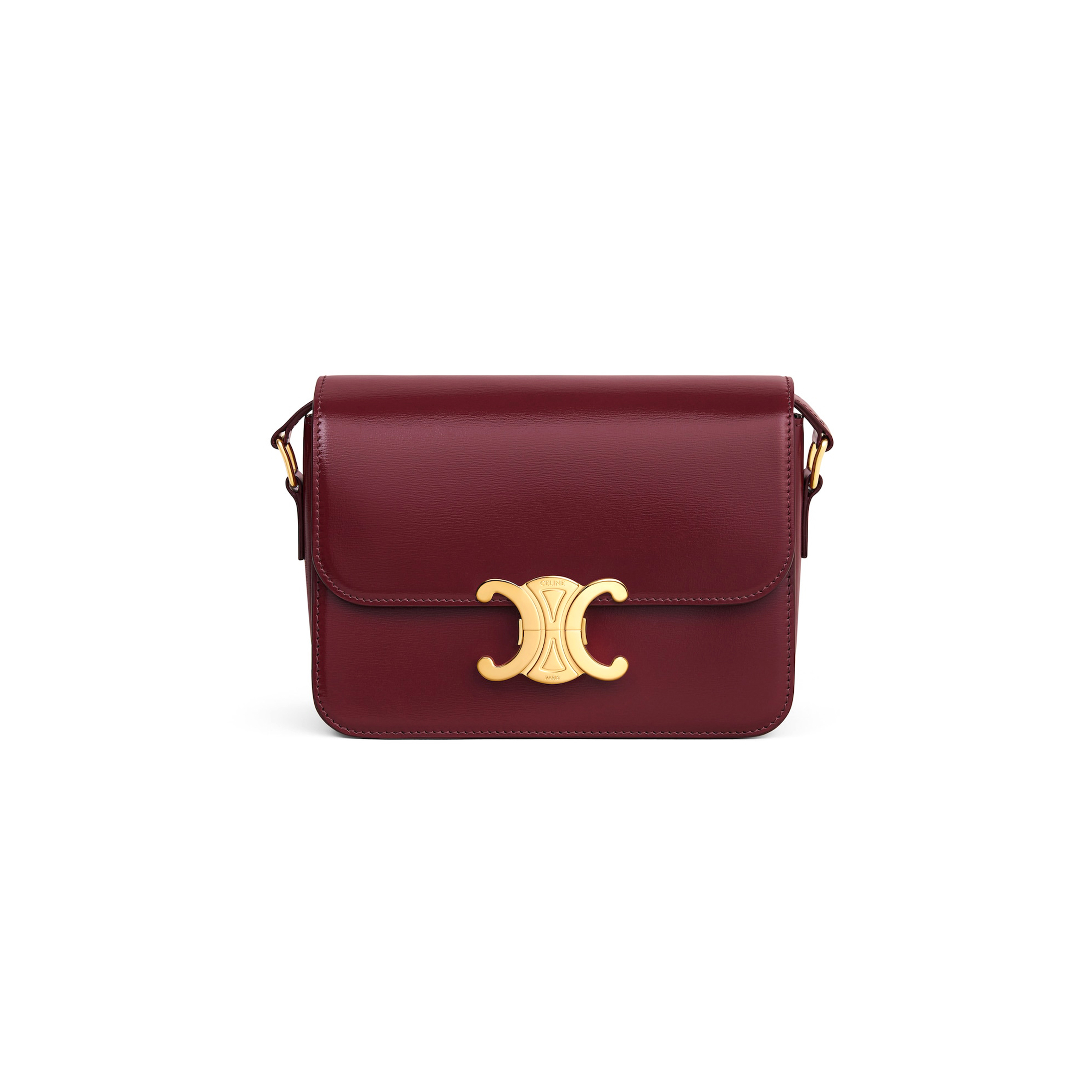CELIN SMALL TEEN TRIOMPHE BAG IN SHINY CALFSKIN 188423BF4.28LB (18.5*14*6cm)